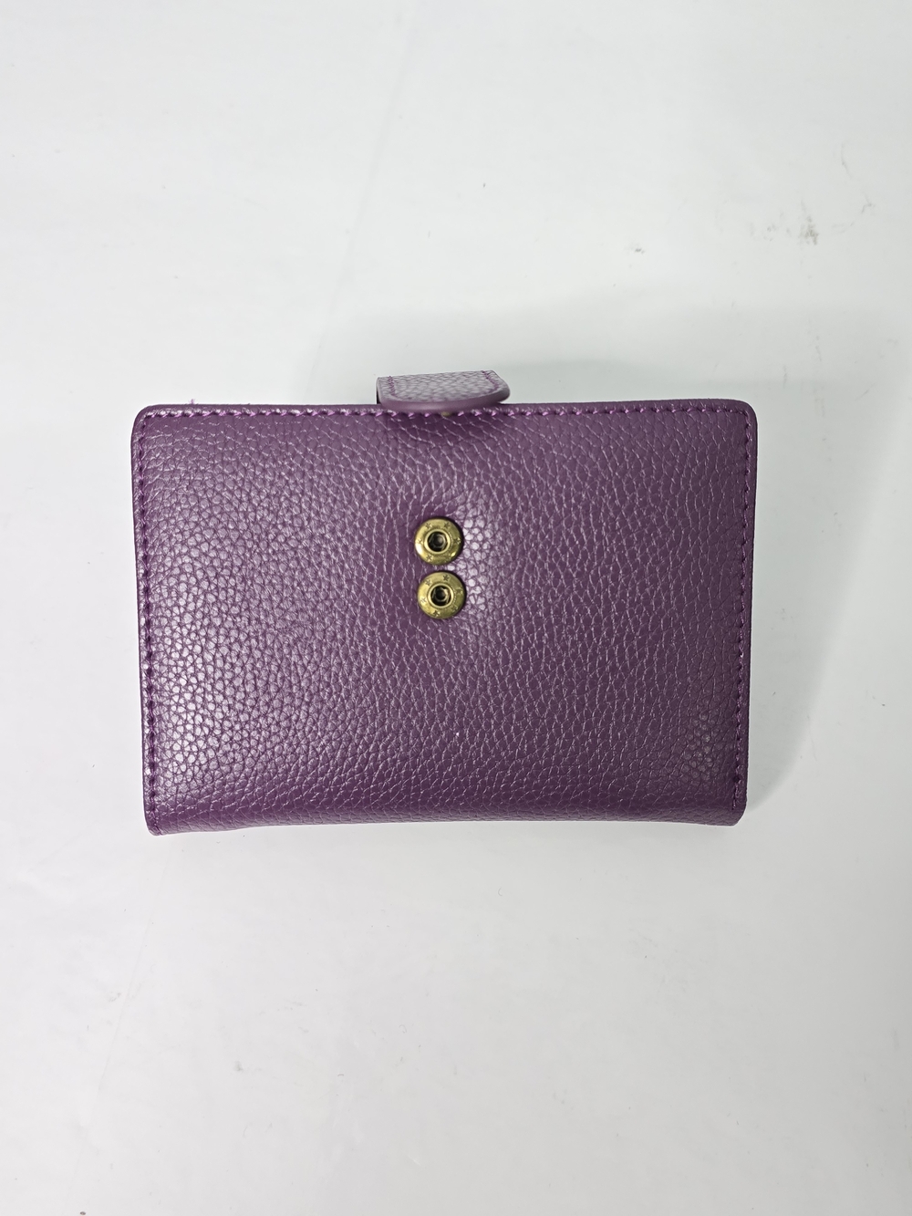 Purple Faux Leather Snap Wallet with Zipper Coin Pocket - Picture 4 of 6